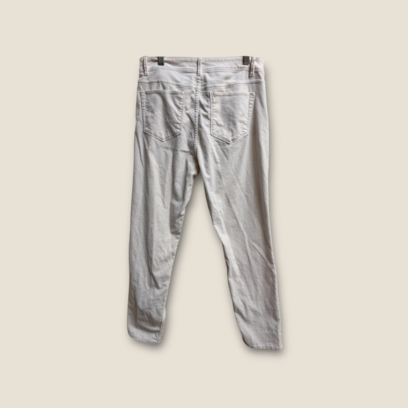 J. Jill Cream Slim Fit Pants Women’s 8 Soft Cotton Blend Mid Rise Stretch - Picture 2 of 4